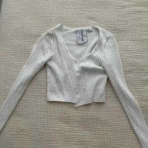 Cropped White Sweater